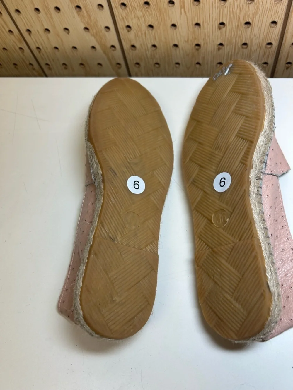 Fabiolas Ostrich  Pink Leather Espadrille Slip-Ons